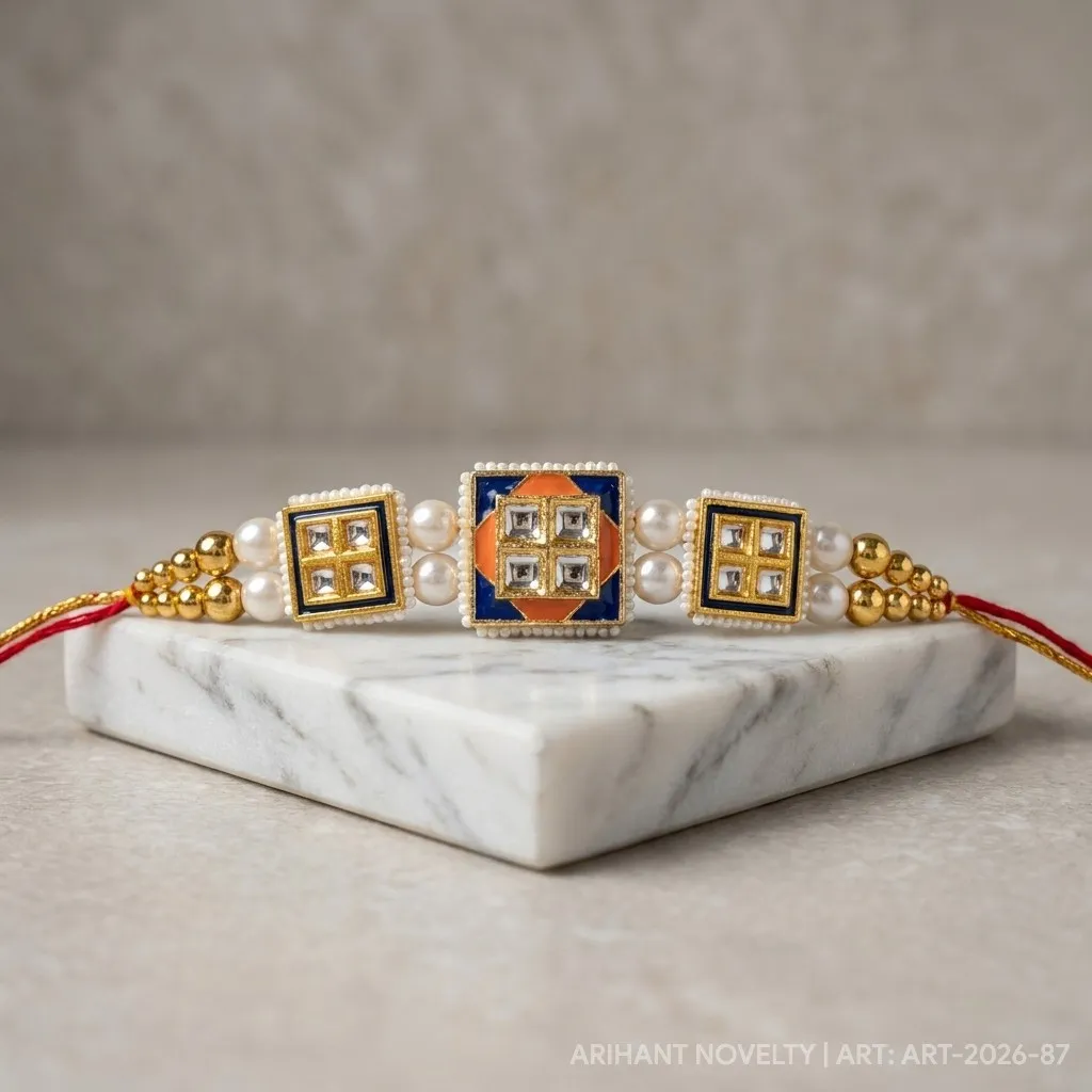 Triple Kundan Square Band view 4