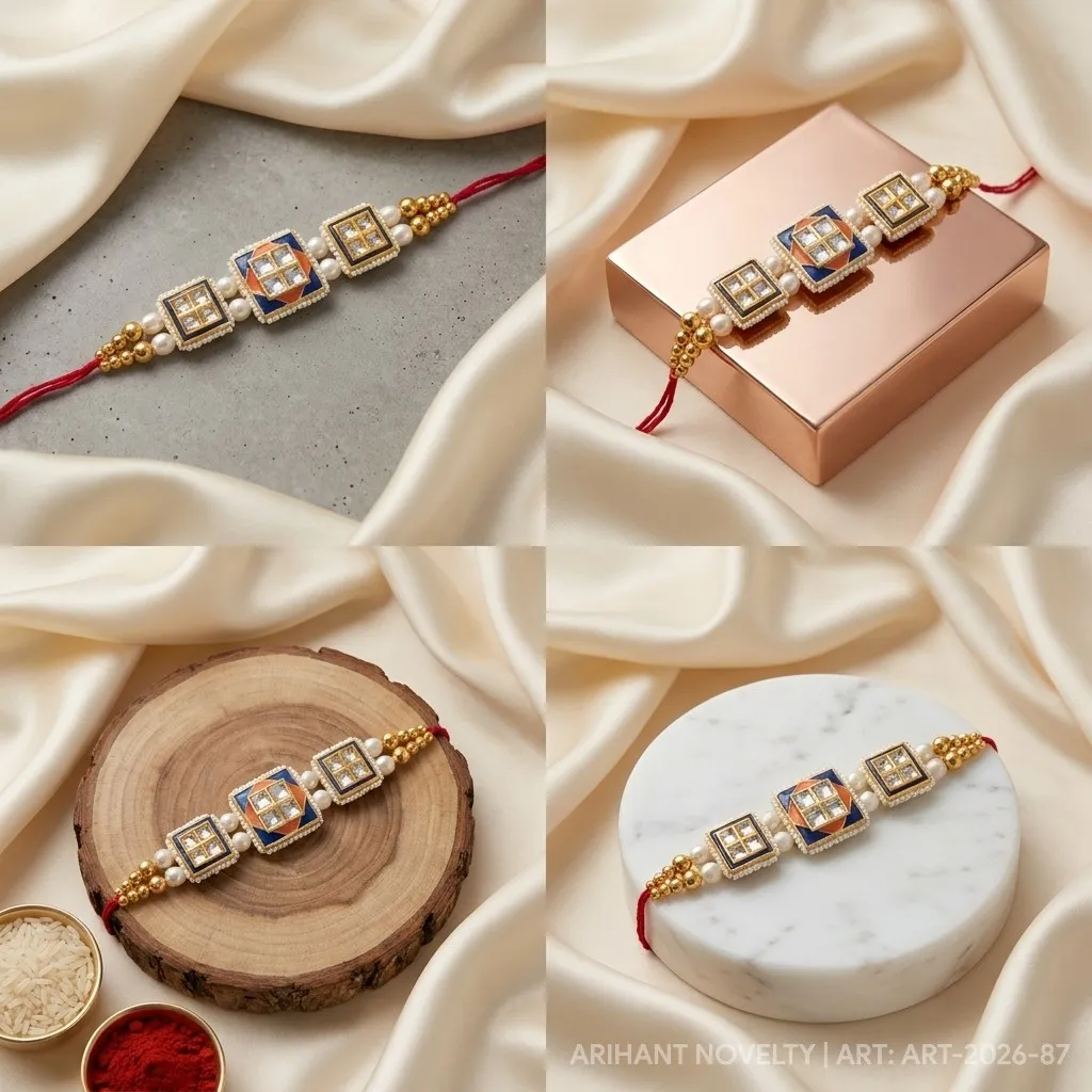 Triple Kundan Square Band view 5