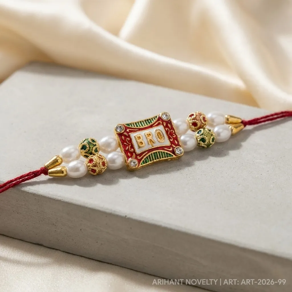 BRO Meenakari Rakhi – handmade Statement rakhi from Bikaner by Arihant Novelty