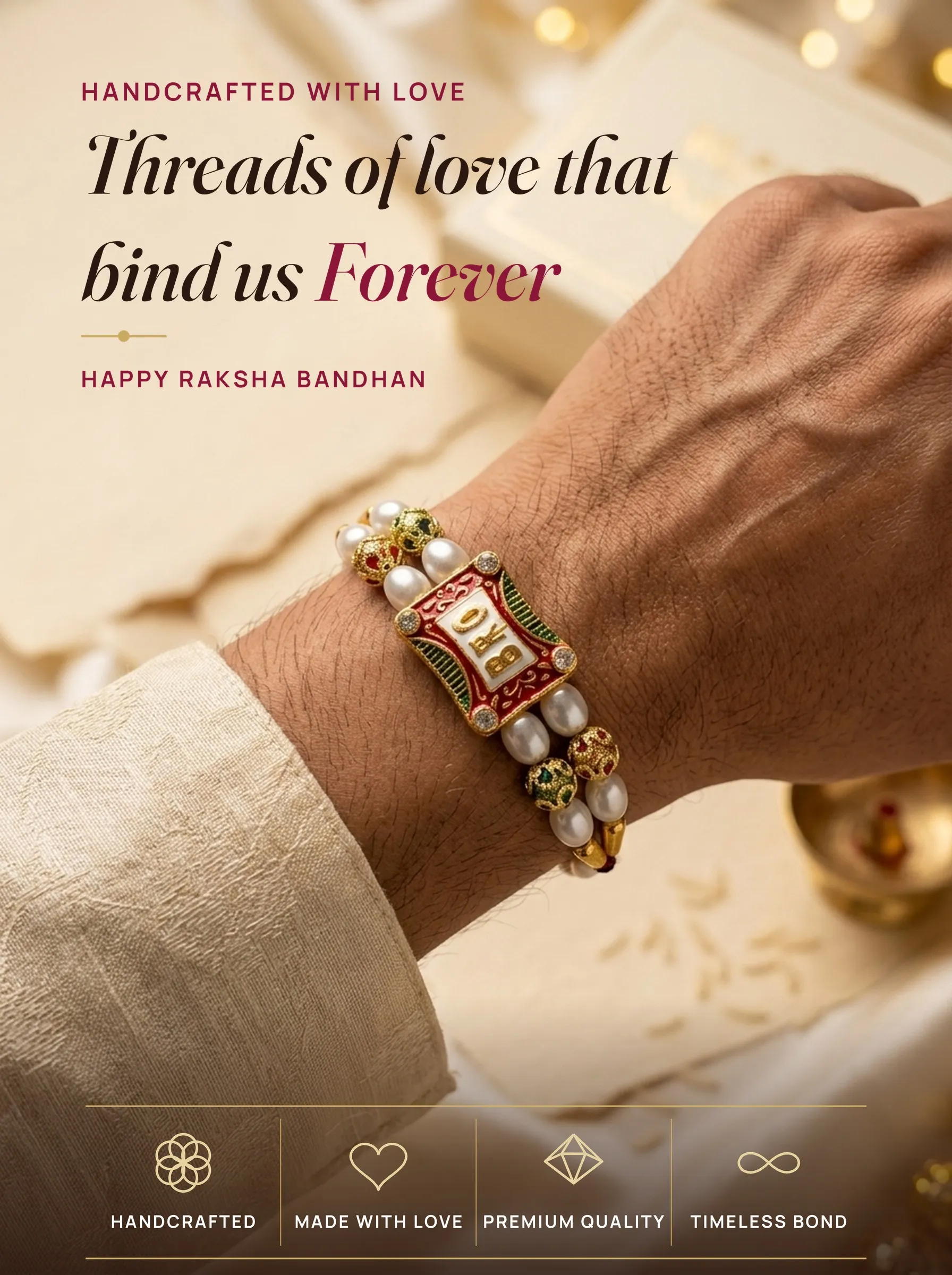 BRO Meenakari Rakhi – handmade Statement rakhi from Bikaner by Arihant Novelty