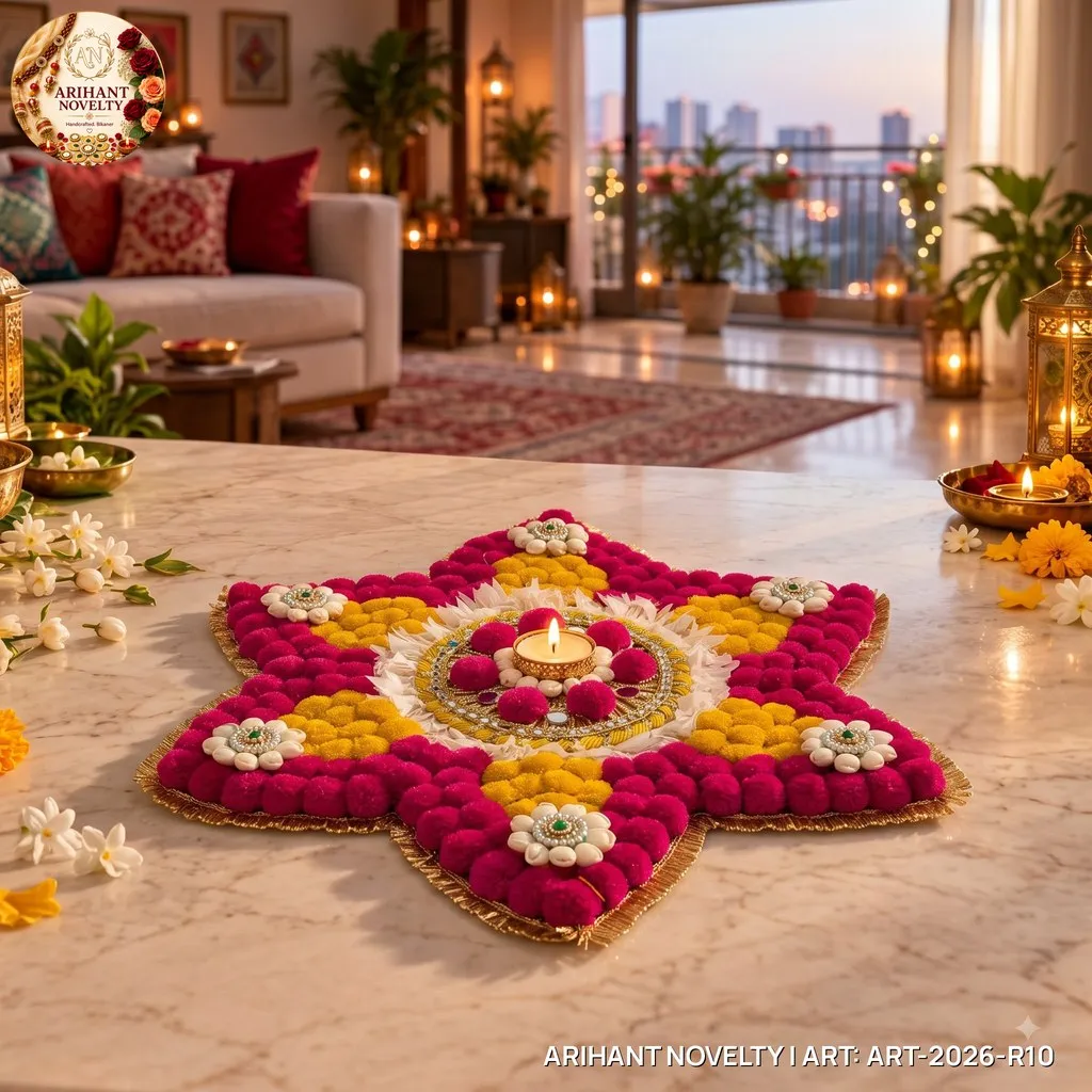 Pom-Pom Star Rangoli