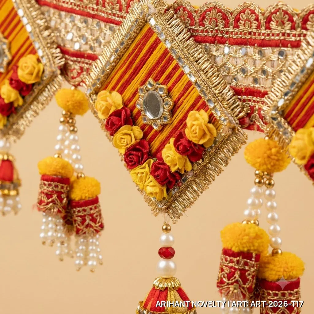 Rustic Mirror Diamond Panel Toran – handmade Toran rakhi from Bikaner by Arihant Novelty