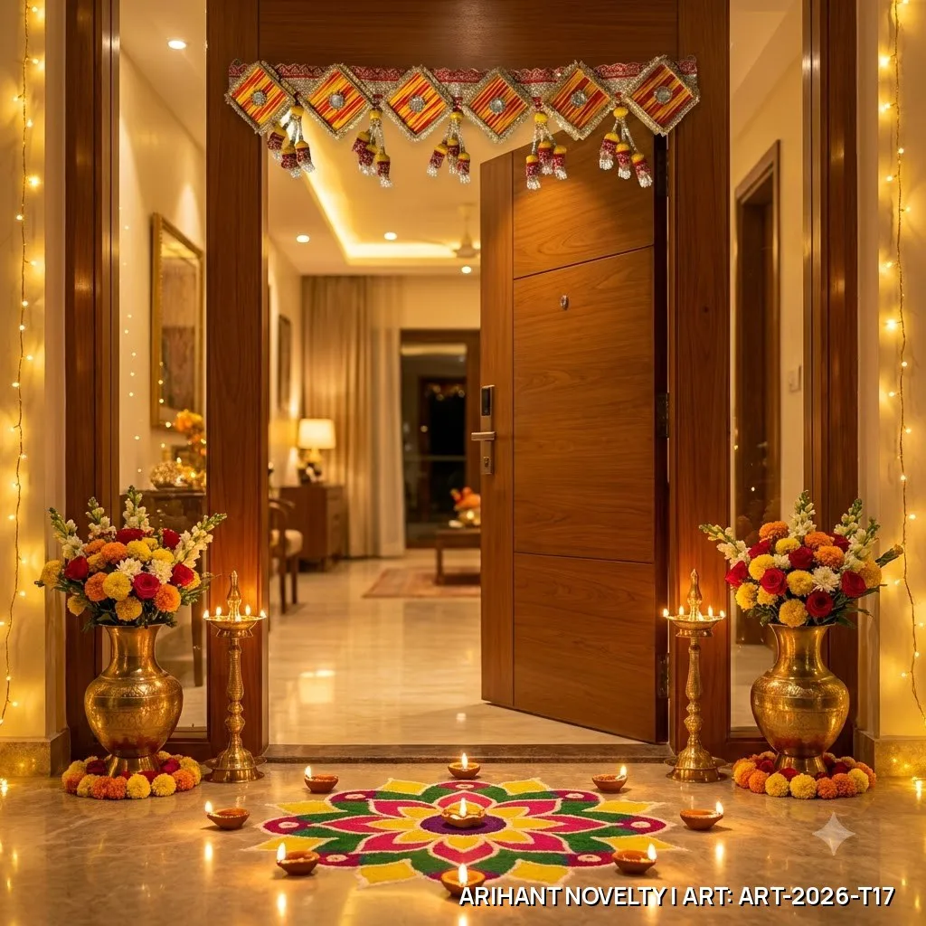 Rustic Mirror Diamond Panel Toran – handmade Toran rakhi from Bikaner by Arihant Novelty