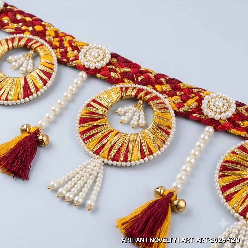 Braided Rope Mustard Sunburst Toran – handmade Toran rakhi from Bikaner by Arihant Novelty